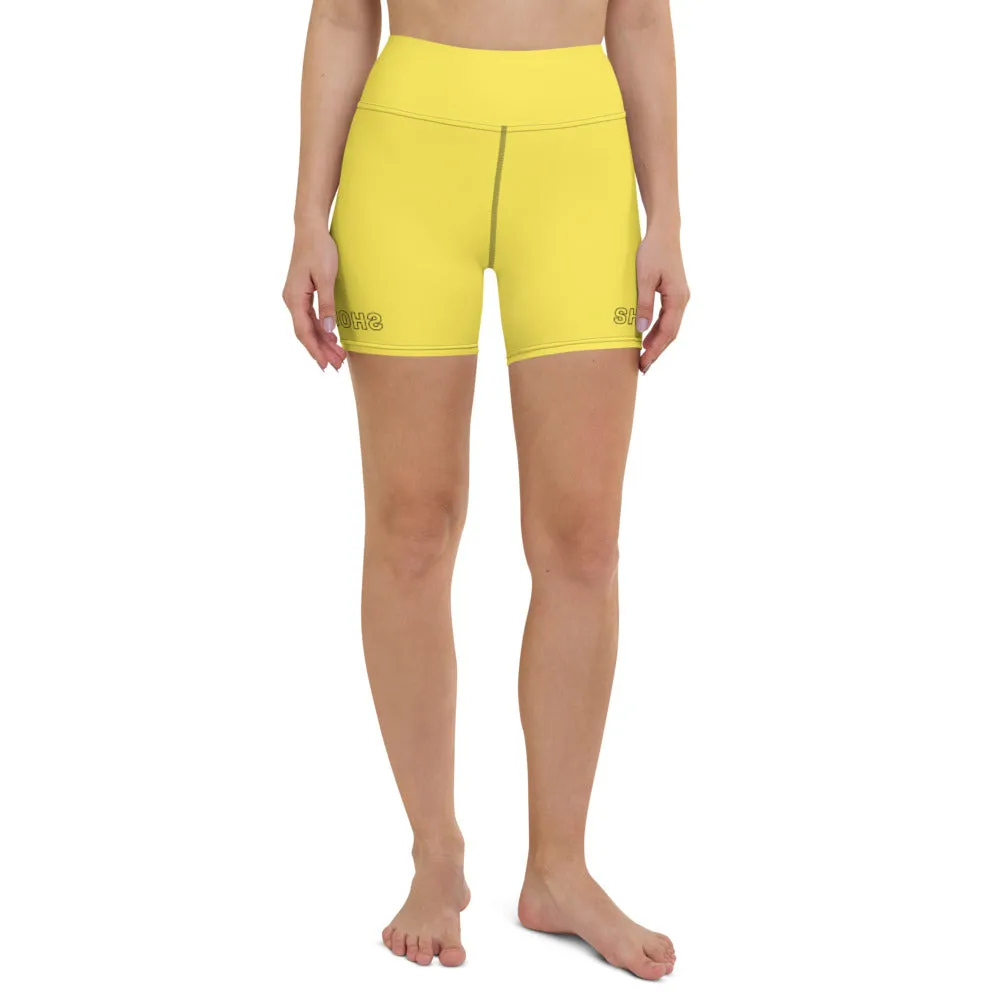 Yellow SHORMEHD Biker Shorts