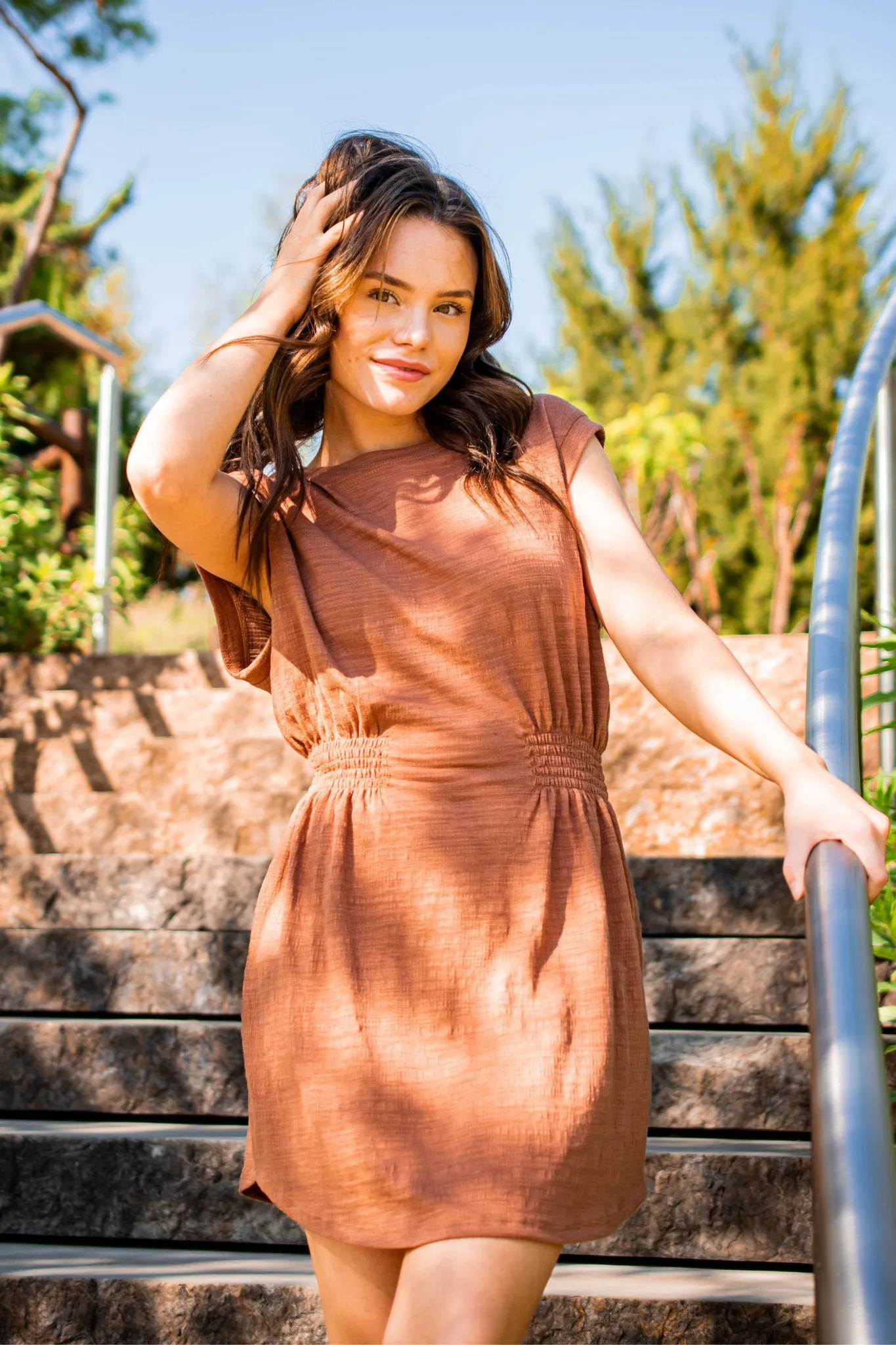 Z Supply: Rowan Textured Knit Dress in Bronzer
