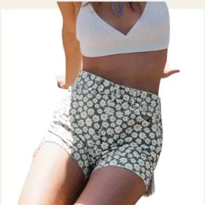 Zara Daisy Print High Waisted Straight Shorts Sizes 8 and 12