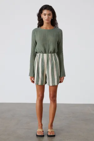 Zulu & Zephyr - The Eucalyptus Stripe Organic Cotton Short