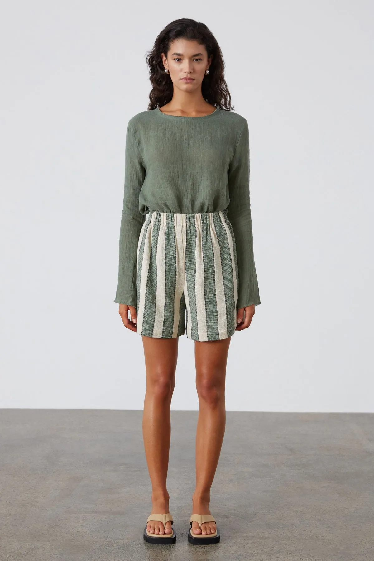 Zulu & Zephyr - The Eucalyptus Stripe Organic Cotton Short